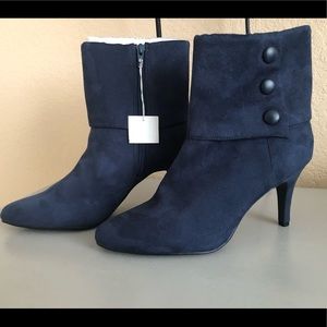 Blue suede boots